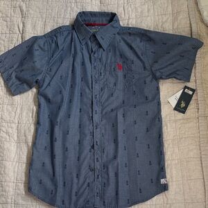 Polo by Ralph Lauren boys Navy Short Sleeve Shirt